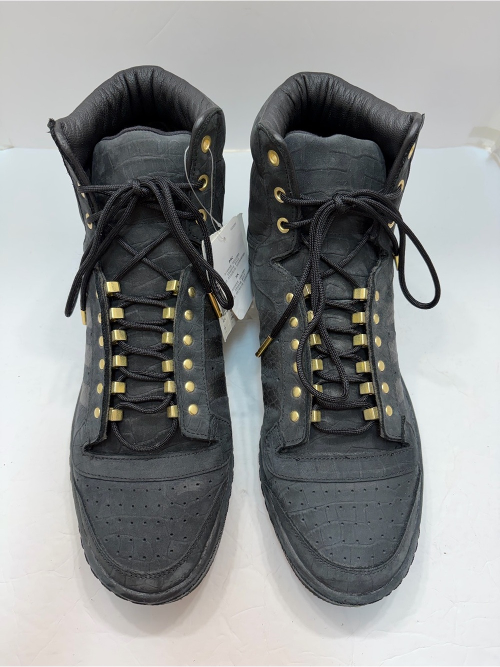 Adidas Top Ten Hi 2 Chainz Black Croc Leather Gold Sneaker Shoes C76631 Size 13